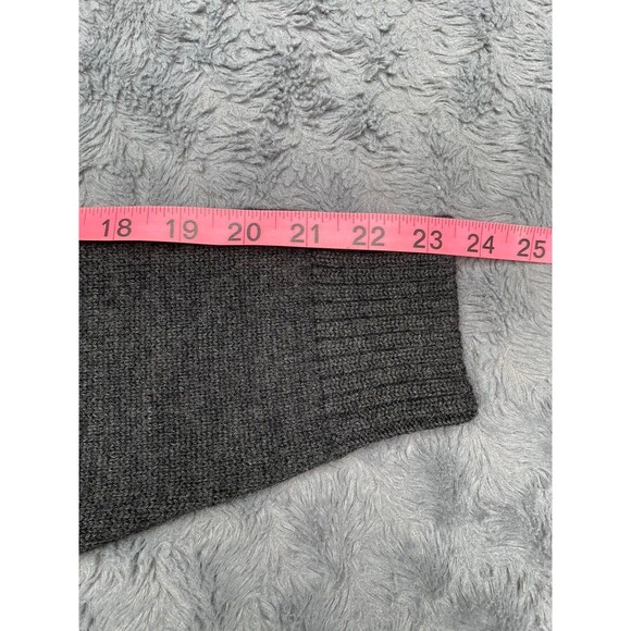 Johnston & Murphy Gray Merino Wool Shawl Neck Sweater Size L Classic Preppy - Picture 12 of 13